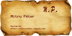 Mitru Péter névjegykártya